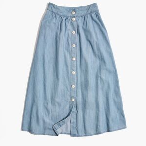 NWT Madewell Palisade Button-Down Midi Skirt